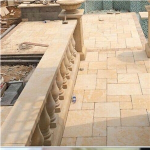 Beige Travertine Floor Tiles French Pattern