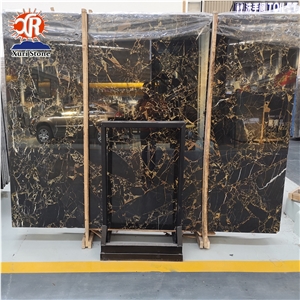Black and Gold Marble Black Portoro for Countertop