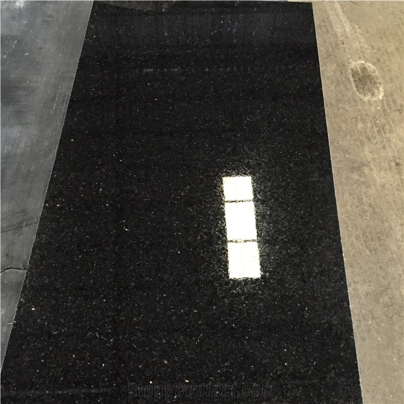 Indian Black Galaxy Granite Slabs and Thin Tiles