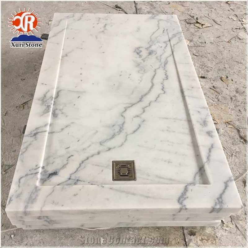 Natural Carrara White Marble Shower Tray