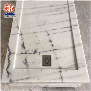 Natural Carrara White Marble Shower Tray