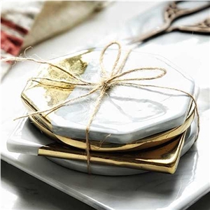 White Carrara Marble Costers Customized