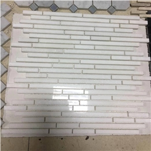 White Quartzite Brick Mosaic Wall Rile