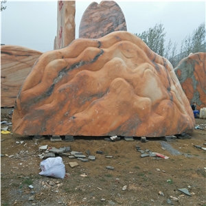 China Orange Landscaping Rock Stone