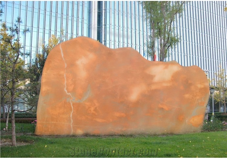 China Sunset Red Orange Marble Landscaping Stone