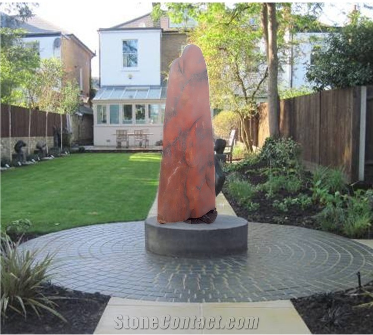 China Sunset Red Orange Marble Landscaping Stone