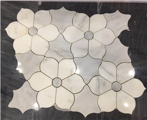 Bianco Carrara White Thassos Flower Pattern Marble