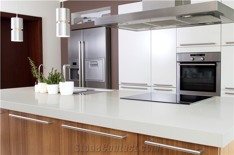 1101 Elysee Quartz Tops, Turkey White Quartz Kitchen Countertop
