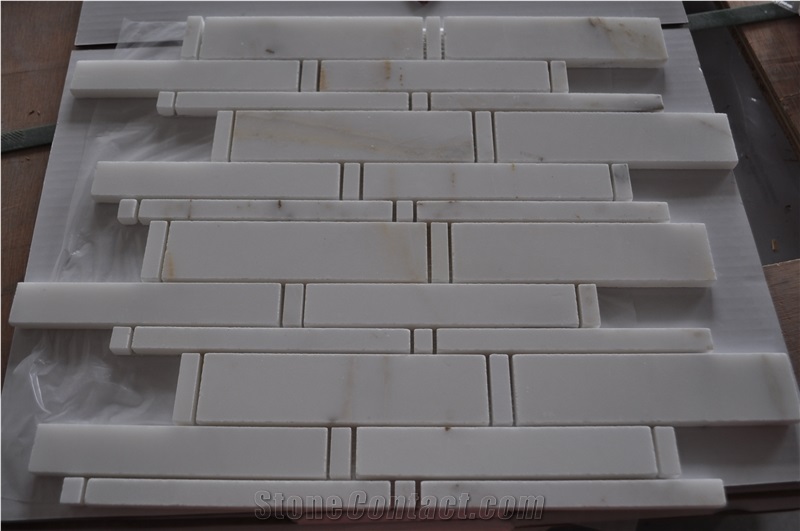 Eastern White Marble Mosaic Tiles Ceramic Polished