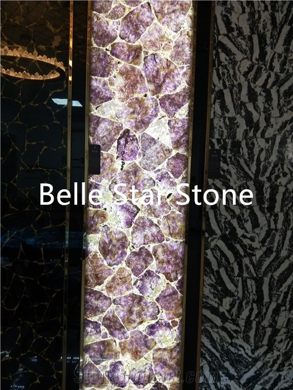 Amethyst/Purple Crystal Semi Precious Stone Slabs