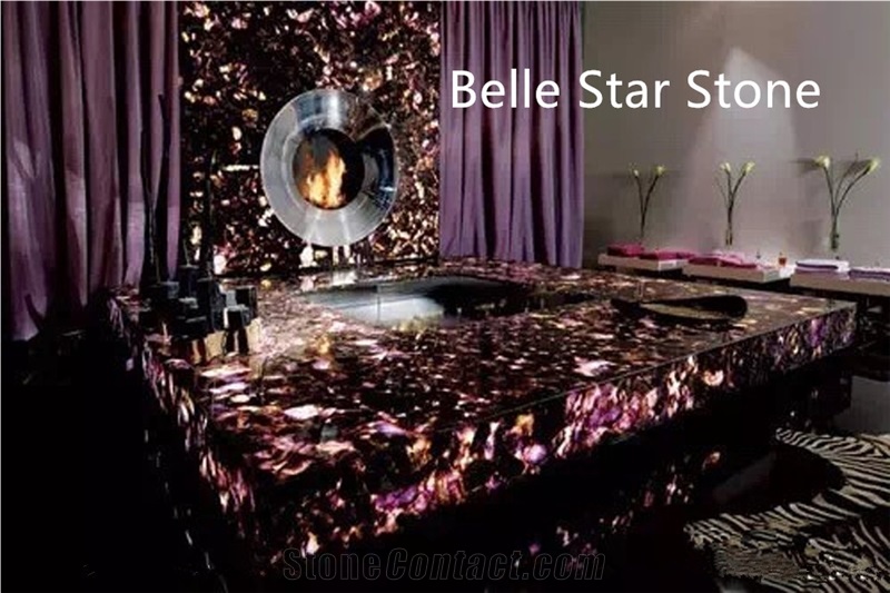 Amethyst/Purple Quartz Backlit Gemstone Table