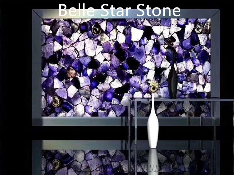 Amethyst/Purple Quartz Backlit Gemstone Table