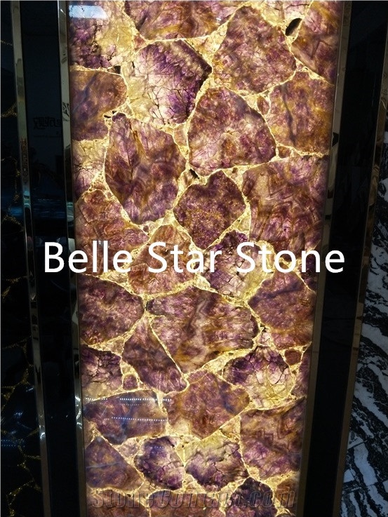 Amethyst/Purple Quartz Backlit Gemstone Table