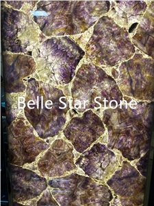 Amethyst/Purple Quartz Backlit Gemstone Table