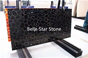 Black Agate Backlit Precious Stone Bar Countertops