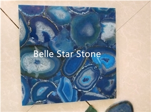 Blue Agate Backlit Semi Precious Stone Bar Counter