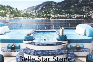 Blue Agate Precious Stone Yacht Bathtub Surrounds Blue Agate Precious Stone Yacht Bathtub Surrounds