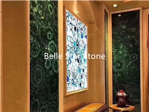 Brown Agate Backlit Semi Precious Stone Slabs Tile