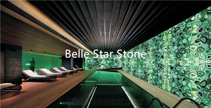 Egg Yellow Semi Precious Luxury Stone Slabs &Tiles