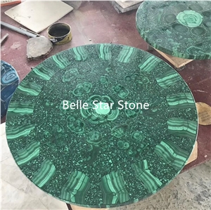 Green Jade/Malachite Semiprecious Stone Table Tops