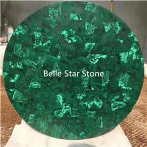 Green Jade/Malachite Semiprecious Stone Table Tops