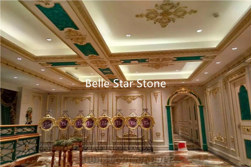 Green Jade/Malachite Semiprecious Stone Table Tops