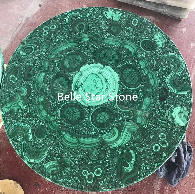 Green Jade/Malachite Semiprecious Stone Table Tops