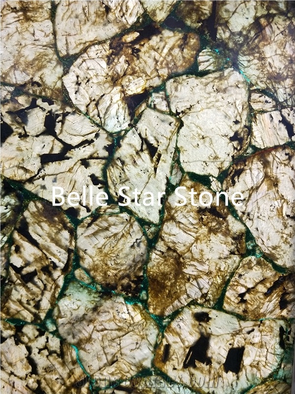 Labradorite Backlit Semi Precious Stone Slabs/Tile