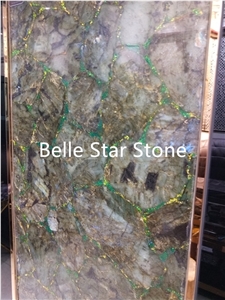 Labradorite Backlit Semi Precious Stone Slabs/Tile