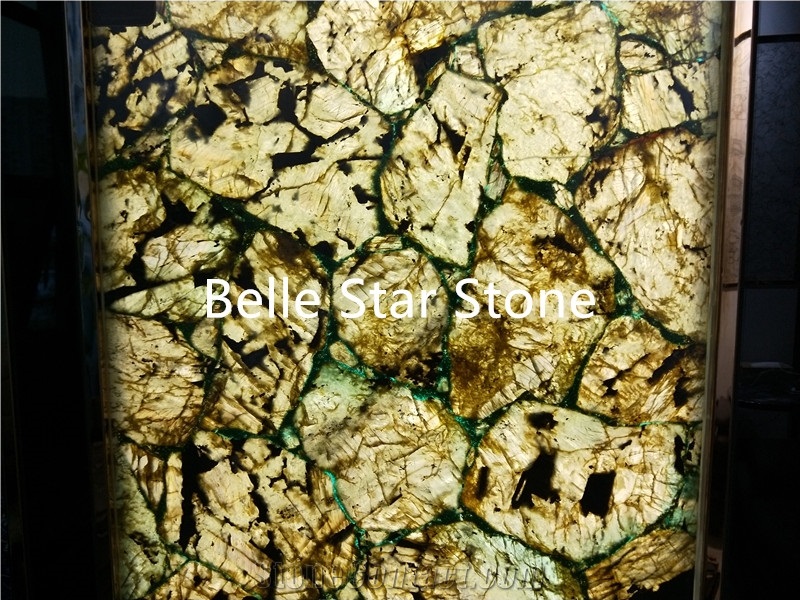 Labradorite Backlit Semi Precious Stone Slabs/Tile