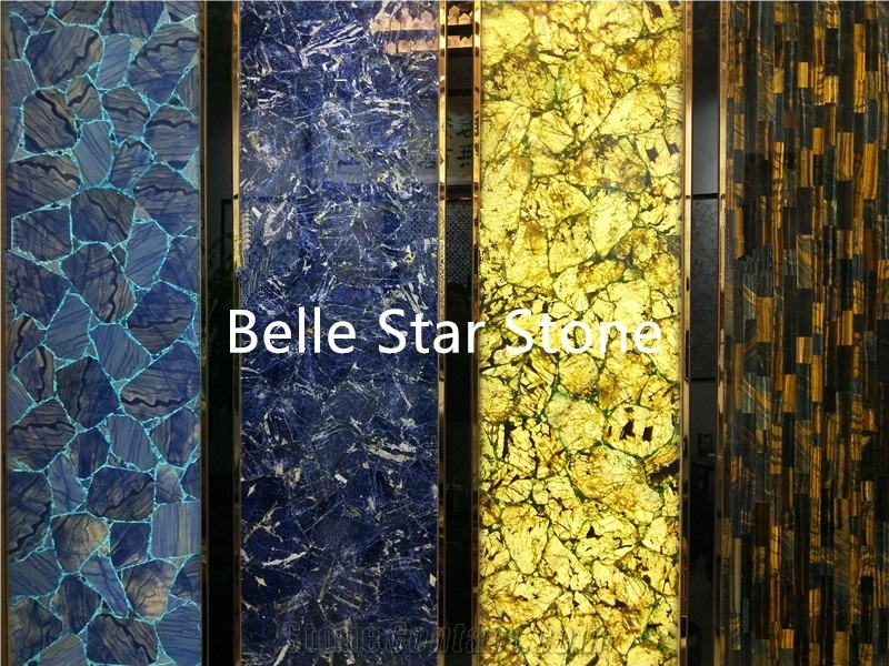 Labradorite Backlit Semi Precious Stone Slabs/Tile