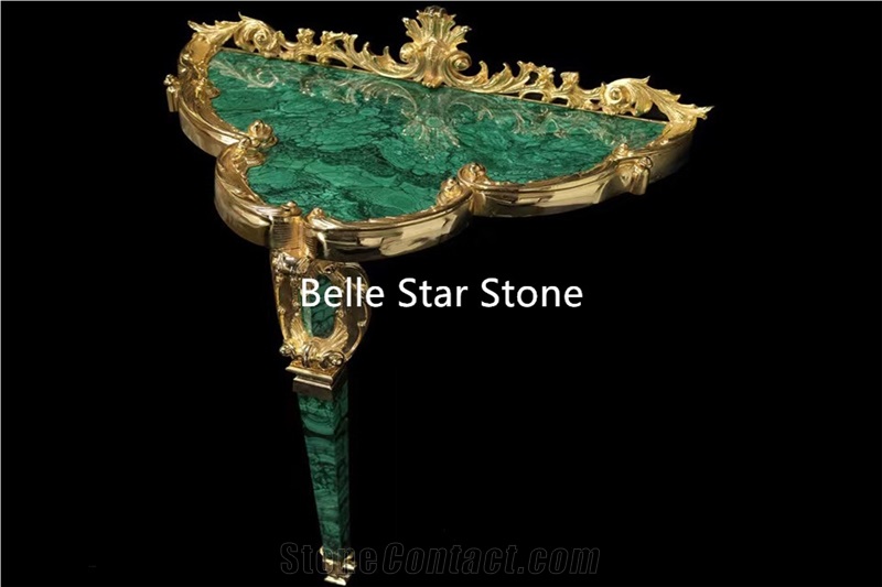 Malachite/Green Jade Gemstone Luxury Tea Tables