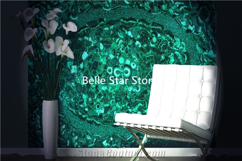 Malachite/Green Jade Semi Precious Stone Wall Slab