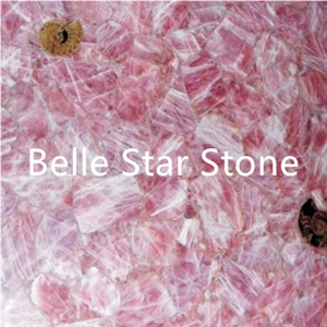 Pink Crystal Semiprecious Stone Slabs & Tiles