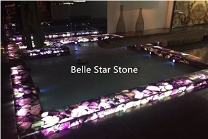 Purple Fluorite/Lilac Semi Precious Stone Surround