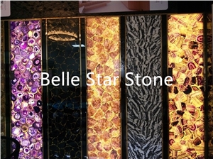 Purple Fluorite Precious Stone Fireplace Surrounds