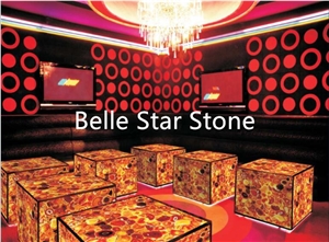 Red Agate Backlit Semiprecious Stone Decor Tables Red Agate Backlit Semiprecious Stone Decor Tables