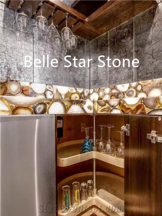 Sardonyx Agate Backlit Gemstone Kitchen Countertop