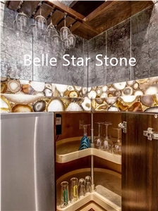 Sardonyx Agate Backlit Gemstone Kitchen Countertop
