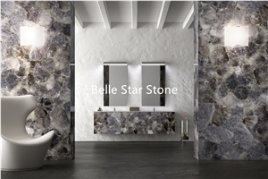 Smoky Crystal Semiprecious Stone Counter/Wall Slab