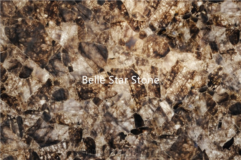 Smoky Crystal Semiprecious Stone Counter/Wall Slab
