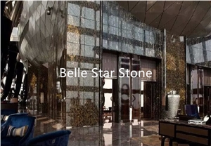 Tiger"S Eye Gemstone Hotel Lobby Wall Slabs &Tiles