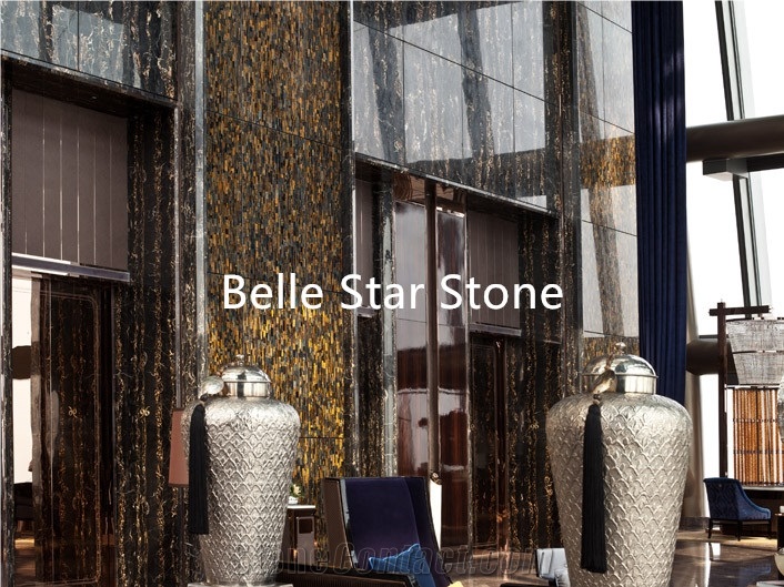 Tiger"S Eye Gemstone Hotel Lobby Wall Slabs &Tiles