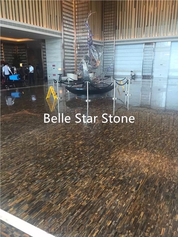 Tiger"S Eye Gemstone Hotel Lobby Wall Slabs &Tiles