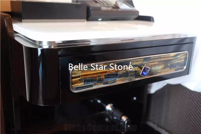 Tiger"S Eye Gemstone Hotel Lobby Wall Slabs &Tiles