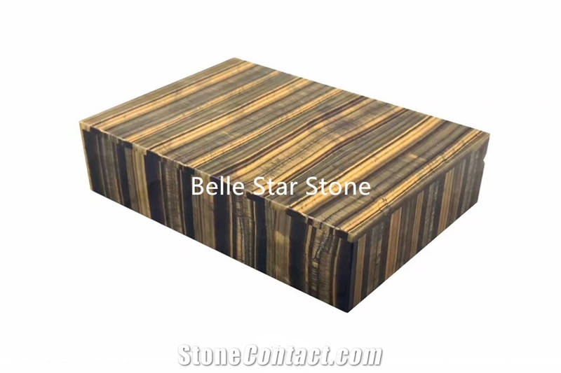Tiger"S Eye Gemstone Hotel Lobby Wall Slabs &Tiles