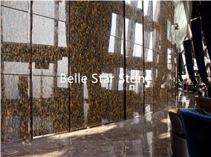 Tiger"S Eye Precious Stone Hotel Lobby Wall Tiles