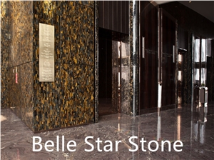 Tiger"S Eye Precious Stone Hotel Reception Counter