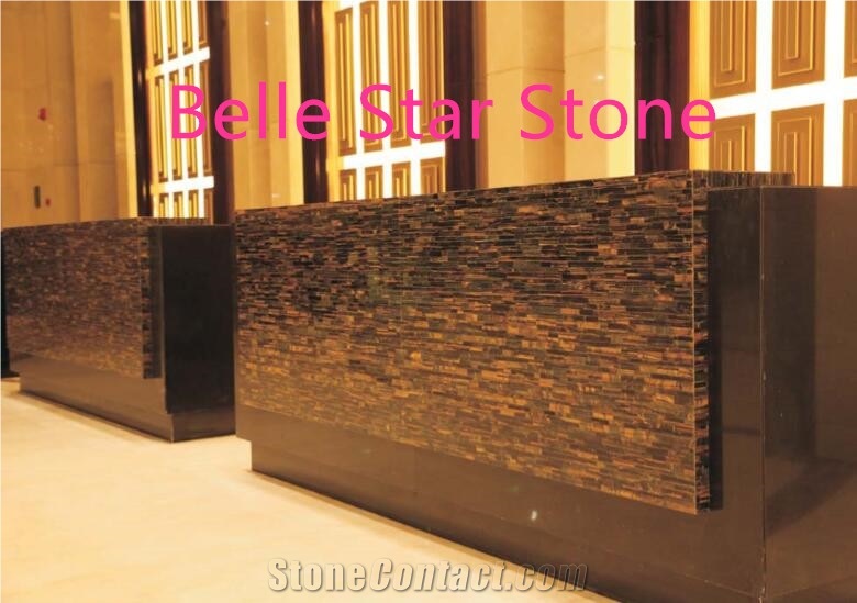 Tiger"S Eye Precious Stone Hotel Reception Counter