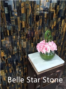 Tiger"S Eye Precious Stone Hotel Reception Counter
